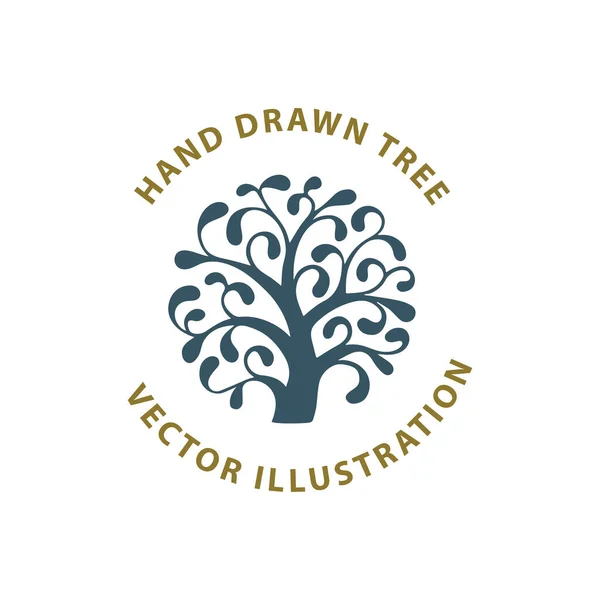 Drzewo Abstrakcyjne Logo Drzewa Ręcznie Rysowane Drzewo Abstrakcyjny Wektor Ilustracji — Wektor stockowy
