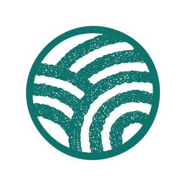 Vadi soyut işareti. Vineyard çizim logosunu stilize etti. Doğa basit vektör illüstrasyonu. Kümenin bir parçası.