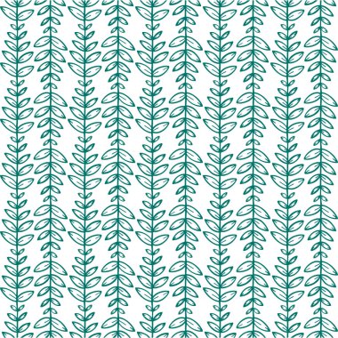 Kusursuz çiçekli el çizimi vektör deseni. Yapraklar ve çiçekler bitmeyen eskiz çizimleri. Kümenin bir parçası.