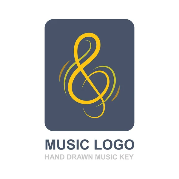 Chiave Musicale Disegno Del Logo Chiave Musicale Modello Logotipo Musicale — Vettoriale Stock