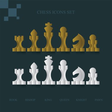 Satranç. Satranç figürleri. Satranç stili simgeler.