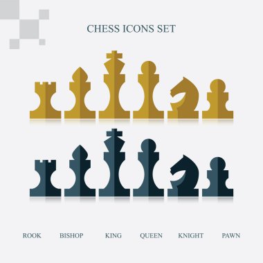 Satranç. Satranç figürleri. Satranç stili simgeler.