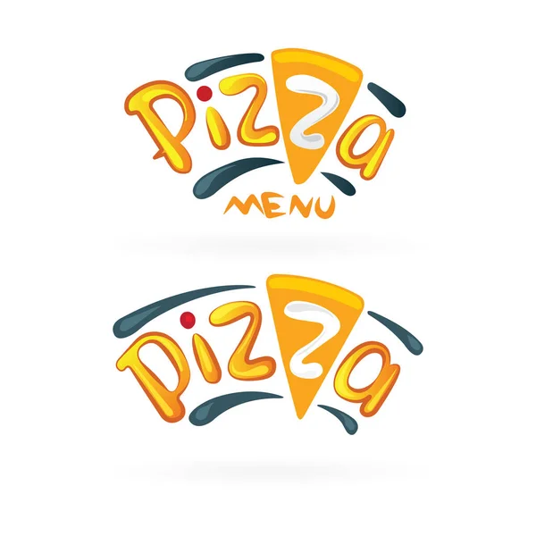 Pizza Conjunto Logos Pizza Emblemas Pizzería — Archivo Imágenes Vectoriales