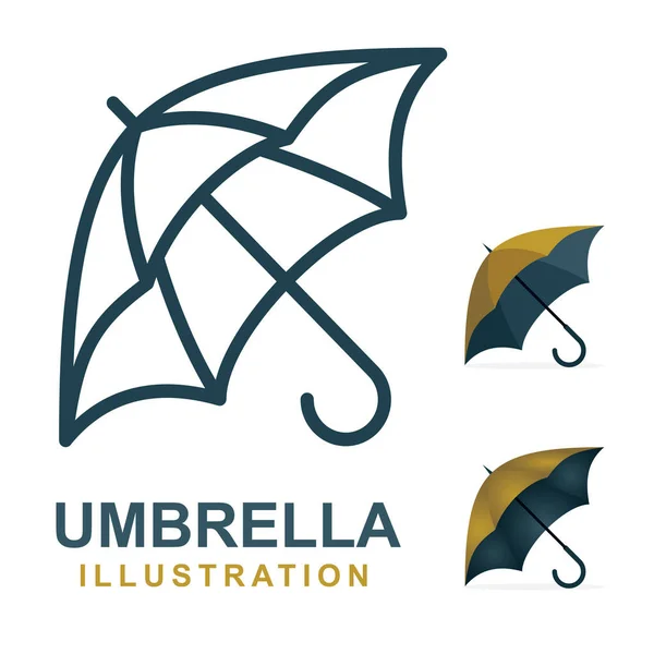Umbrella Umbrella Different Style Illustrations Set Umbrella Icon — Stock Vector
