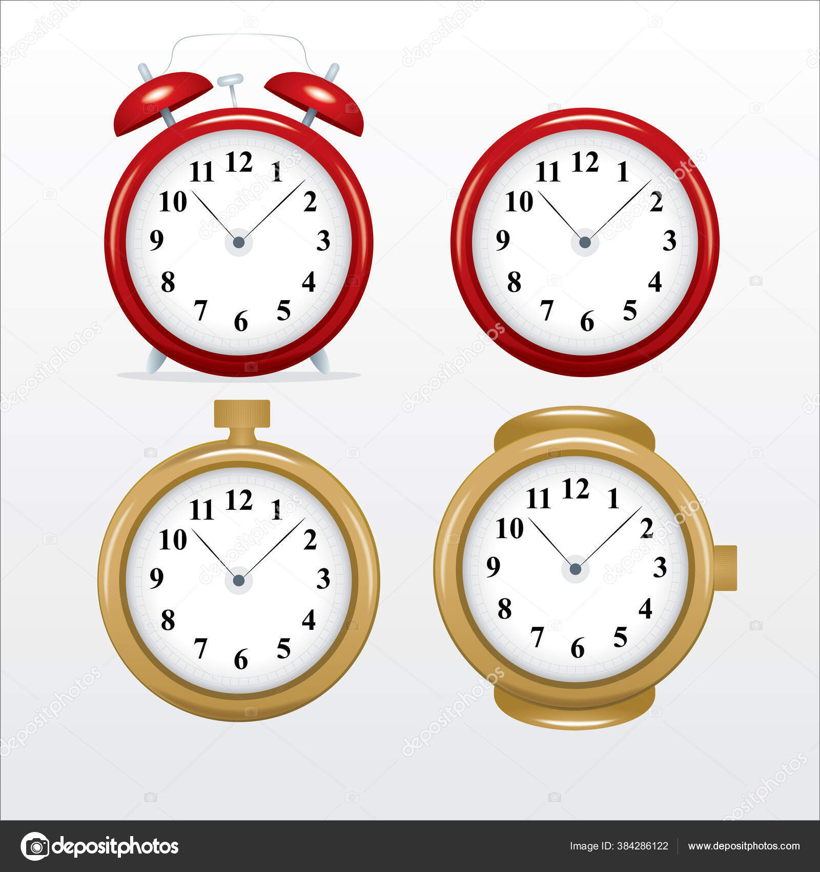 Iconos de tiempo realista reloj temporizador cronómetro reloj de