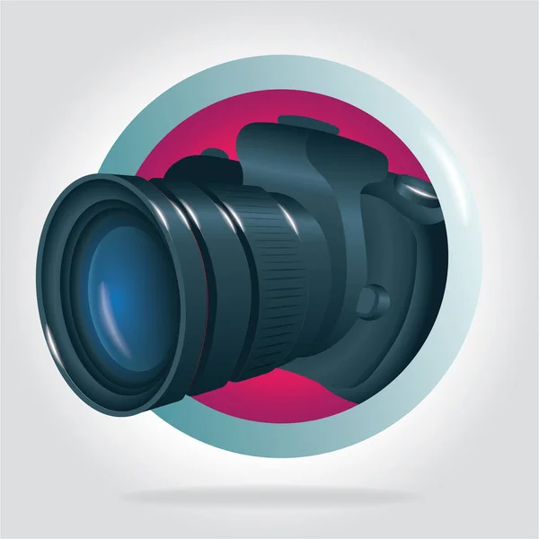 Realistische Digitale Camera Fotocamera Vector Illustratie — Stockvector