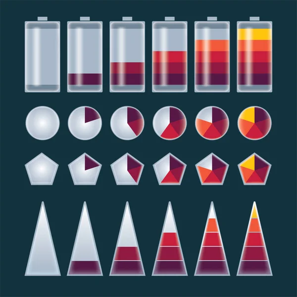 Batteria Durata Della Batteria Icone Del Vettore Indicatore Carica Della — Vettoriale Stock