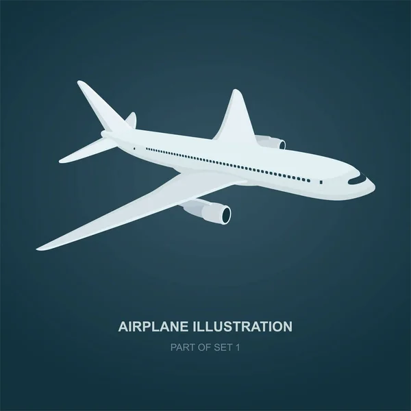 Flugzeug Realistische Passagierflugzeugillustration Teil Des Sets — Stockvektor