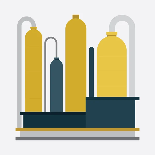 Нафтопереробний Завод Нафтопереробний Завод Векторні Ілюстрації Значок Нафтової Промисловості Частина — стоковий вектор
