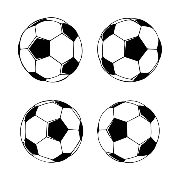Pelota Fútbol Pelota Fútbol Mano Ilustración Vectorial Dibujado Dibujo Bola — Archivo Imágenes Vectoriales