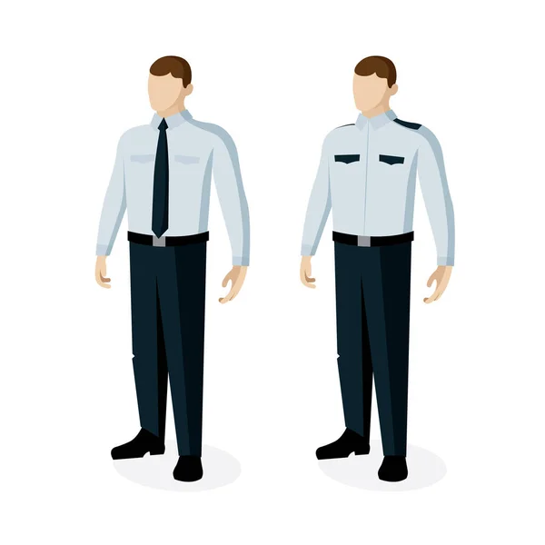 Guarda Segurança Polícia Oficial Vetor Ilustrações Conjunto — Vetor de Stock