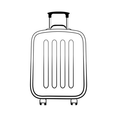 Çanta. Çanta el çizimi vektör çizimi. Seyahat bagajı çizimi beyaz arka planda izole edilmiş. Kümenin bir parçası. 