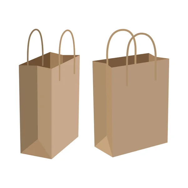 Paper Bag Bag Vector Illustration Empty Shopping Bag — Stock Vector