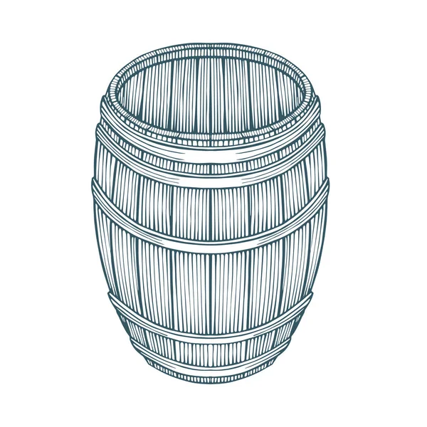 Бочка Деревянная Бочка Ручной Работы Векторная Иллюстрация Часть Множества — стоковый вектор