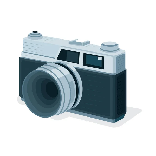 Vintage Filmcamera Retro Stijl Foto Camera Vector Illustratie Geïsoleerd Wit — Stockvector