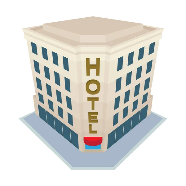 Ξενοδοχείο Ισομετρική Απεικόνιση Εικονίδιο Φορέα Ξενοδοχείου — Διανυσματικό Αρχείο