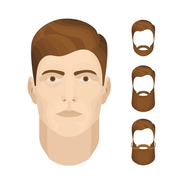 Man Face Vector Illustrations Set Männlicher Charaktergesichtskonstrukteur Männergesicht Mit Unterschiedlichem — Stockvektor