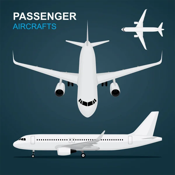 Avion Passagers Avions Vectoriels Illustrations Ensemble Partie Ensemble — Image vectorielle