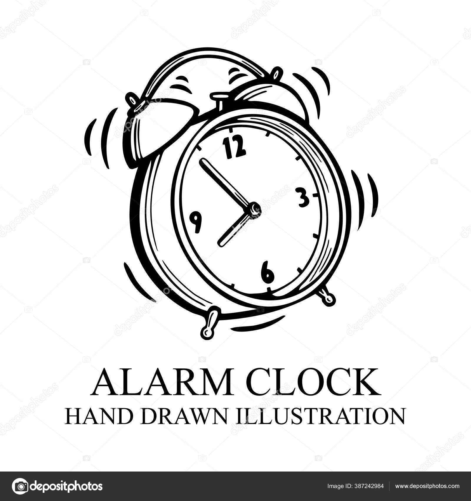 Alarm Clock Hand Drawn Alarm Clock Illustration Alarm Clock Sketch ...