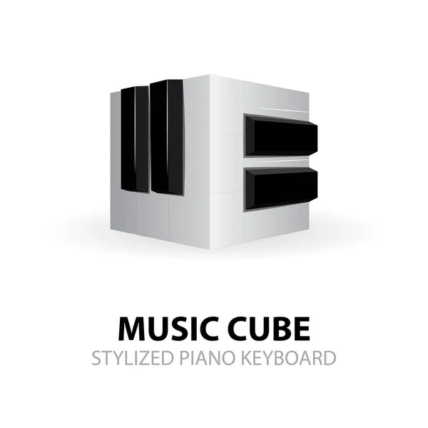 Musique Clavier Pour Piano Illustration Vectorielle Isométrique Cube Musique Logo — Image vectorielle