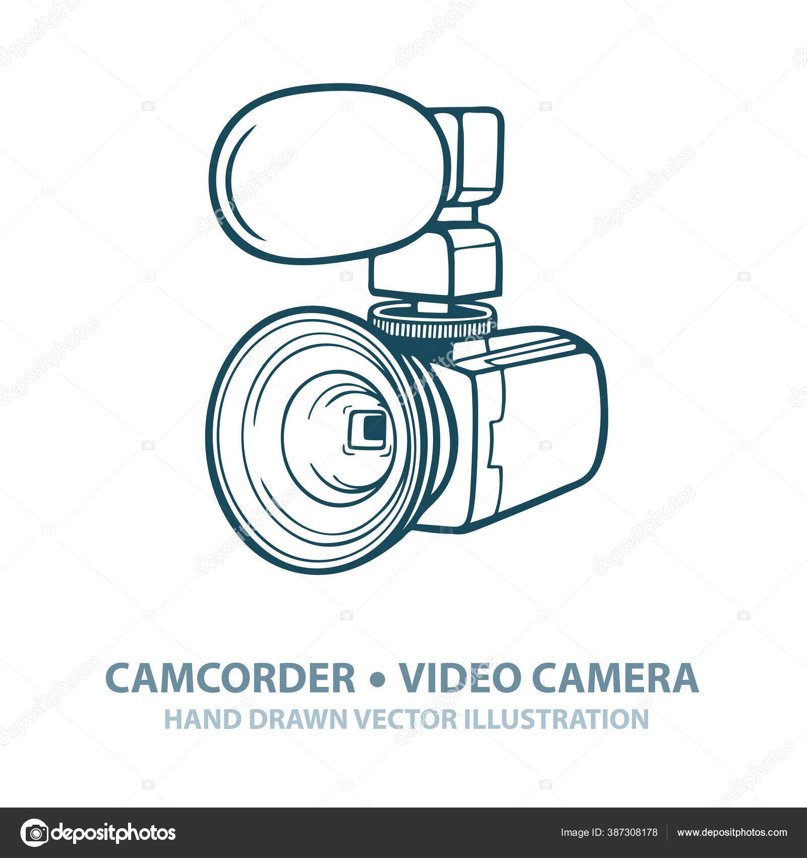 Uma Câmara Vídeo Ilustração Câmera Vídeo Desenhado Mão Câmera Digital Vetor  de ©jakel 387308178, image size:1600x1700