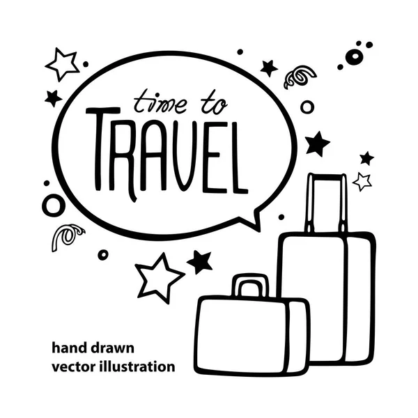 Viajar Vetor Desenhado Mão Conceito Viagem Desenho Desenho Rabiscos Viagem —  Vetores de Stock