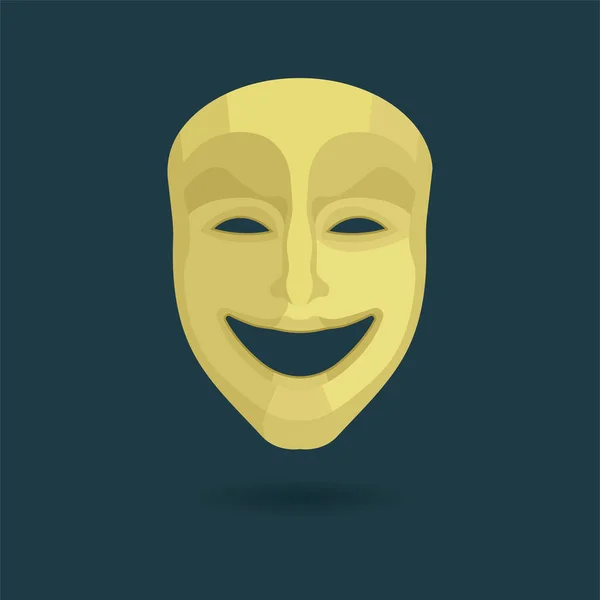 Tiyatro Maskesi Komedi Maskesi Çizimi Kümenin Bir Parçası — Stok Vektör