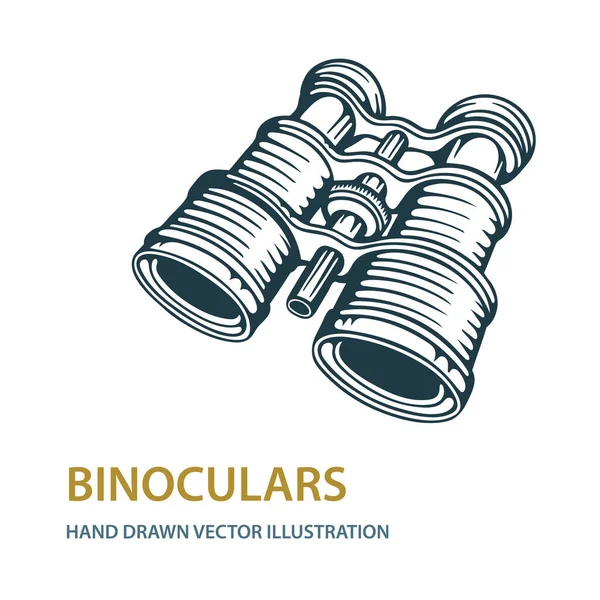 Бинокль Ручной Рисунок Бинокулярного Вектора Бинокулярный Рисунок Иконки Часть Множества — стоковый вектор