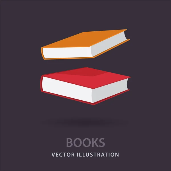 Livros Voadores Estilo Plano Livros Desenho Isométricos Coleção Ilustrações Vetoriais — Vetor de Stock