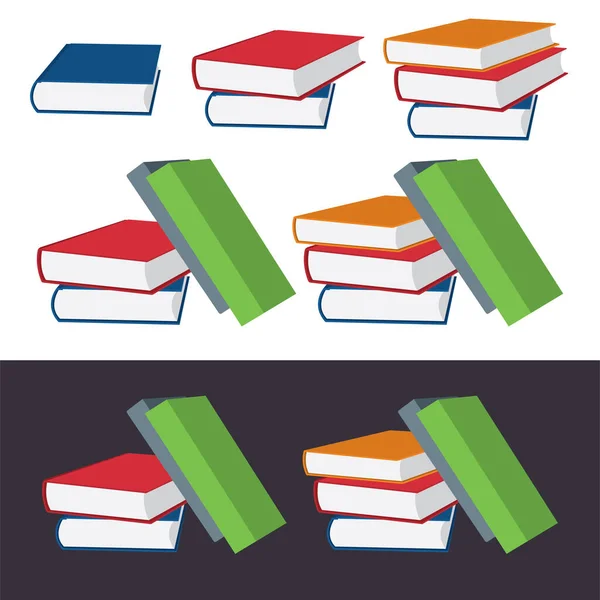 Boeken Stapel Vector Illustratie Set Een Stapel Boeken Hardback Boeken — Stockvector