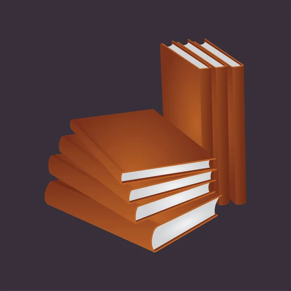 Libro Collezione Illustrazioni Vettoriali Libri Disegno Isometrici Stile Piatto Parte — Vettoriale Stock