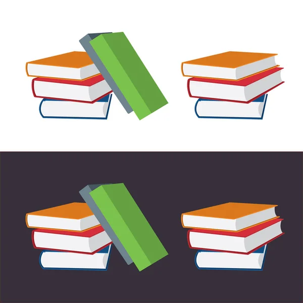 Livro Estilo Plano Livros Desenho Isométricos Com Capas Coloridas Coleção — Vetor de Stock