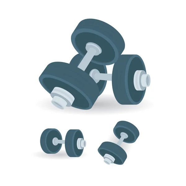 Csecsemők Dumbbells Vektor Illusztrációk Készlet Elszigetelt Fehér Háttér Tornatermi Felszerelés — Stock Vector