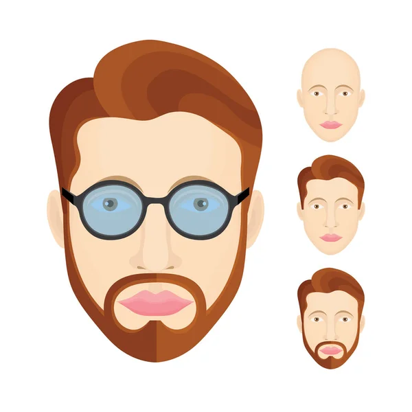 Man Karakter Portretten Set Een Mannelijk Gebruikersprofiel Man Avatar Symbolen — Stockvector