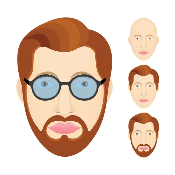 Conjunto Retratos Personajes Masculinos Señal Perfil Usuario Masculino Hombre Avatar — Vector de stock