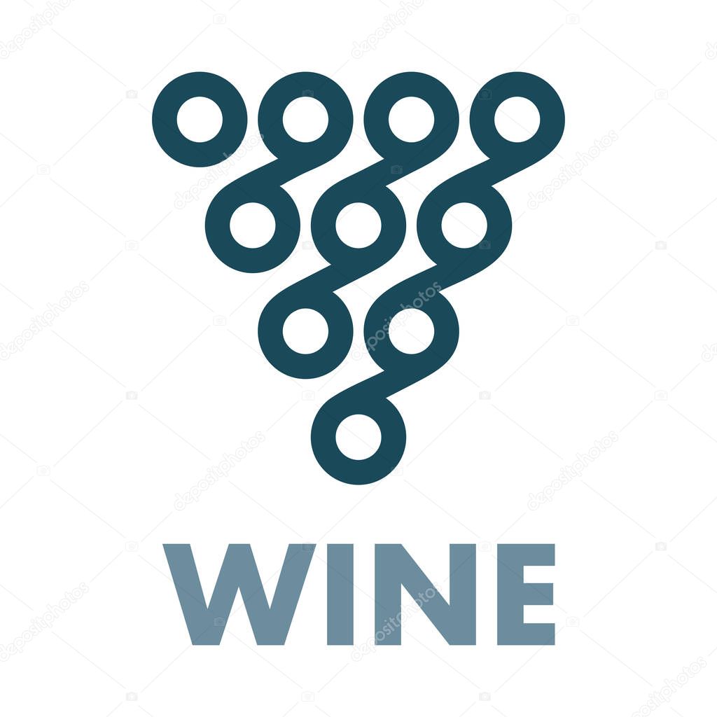 Basic Grape bunch hand drawn abstract vector illustration. Stylized sketch drawn bunch of grapes. Part of set.