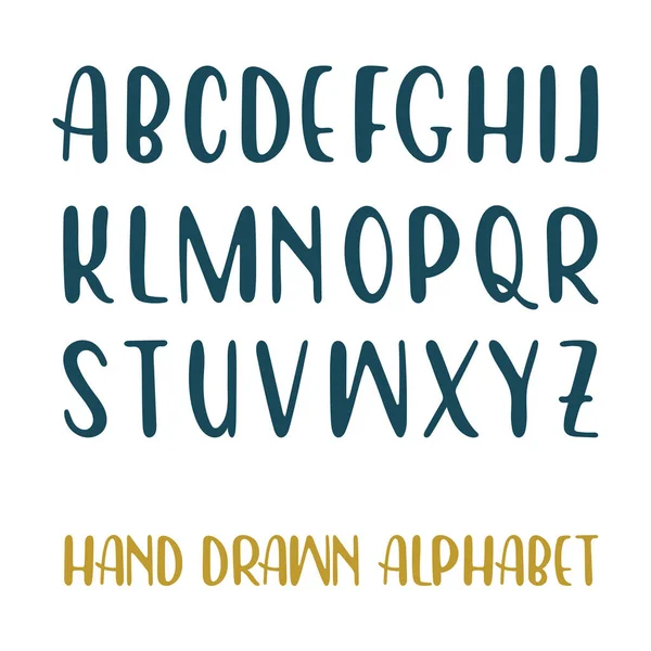 Handgetekend Alfabet Handgeschreven Letterlettertype Geïsoleerd Witte Achtergrond — Stockvector