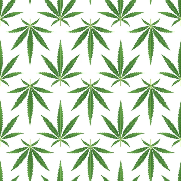 Cannabis Leaves Seamless Background Hemp Leaves Endless Pattern Marijuana Seamless — Stock Vector