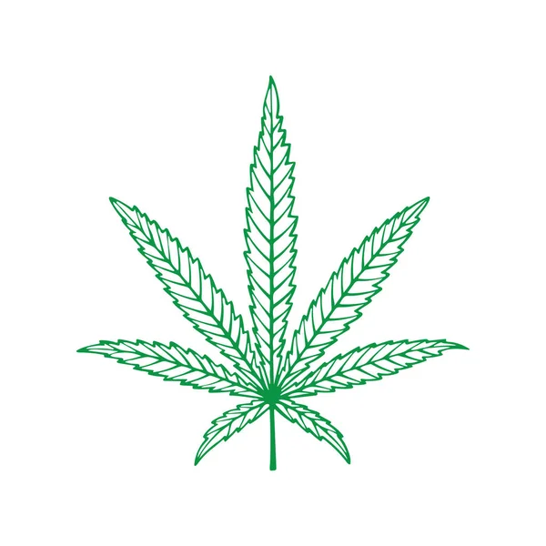 Cannabis Hanfblatt Vektor Illustration Isoliert Auf Weißem Hintergrund Marihuana Blatt — Stockvektor