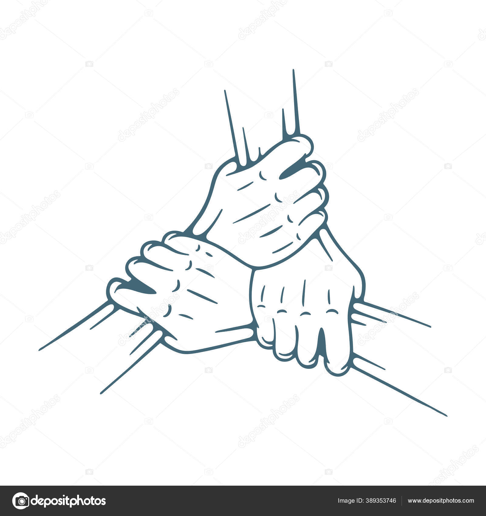 Join Hands Together Three Hands Holding Each Other Isolated White Stock  Vector by jakel 389353746