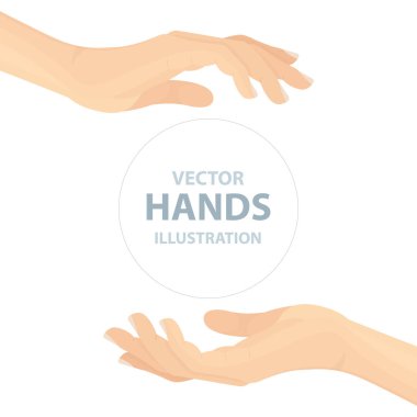 El avuç içi vektör çizimi. Koruma ve bakım konsepti metaforu. Kümenin bir parçası. 