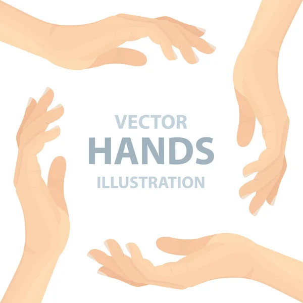 Hand Palms Vector Illustration Protect Care Concept Metaphor Graphic Part — Stock Vector