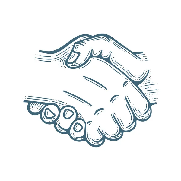 Handshake Ilustración Vectorial Dibujado Mano Parte Del Conjunto — Archivo Imágenes Vectoriales