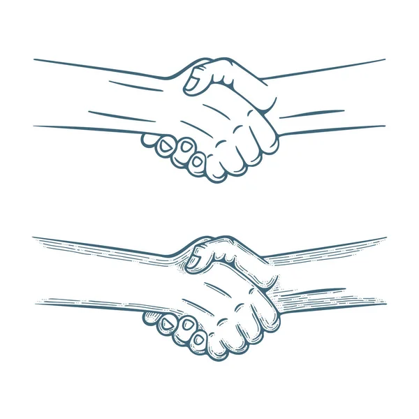 Handshake Mão Desenhado Ilustração Vetorial Parte Conjunto — Vetor de Stock