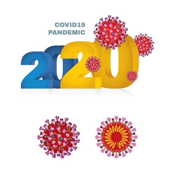 Banner Pandémico Covid 2020 Ilustración Del Vector Isométrico Del Virus — Vector de stock