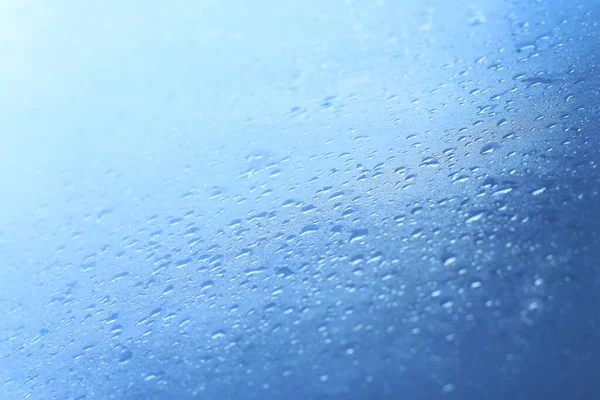 Waterdruppels Blauw Metaal Waterdruppels Achtergrond — Stockfoto