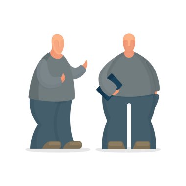 Erkek çizgi film tarzı soyut karakterler. Kümenin bir parçası.