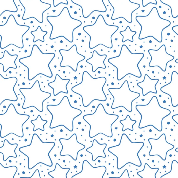 Handgezeichnete Sterne Nahtloses Hintergrundmuster Teil Des Sets — Stockvektor