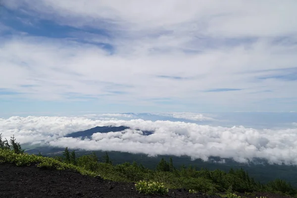 Nubes Esponjosas Blancas Verano Cielo Azul Soleado — Foto de Stock