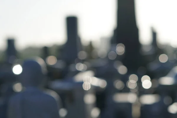 Prise Vue Abstraite Fond Flou Cimetière — Photo